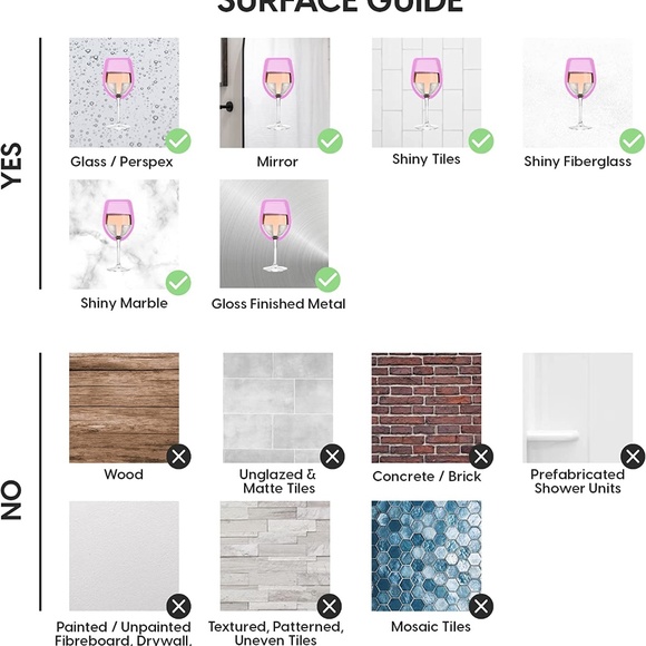 30 Watt Silicone Wine Glass Holder for Bath & Shower, Bathtub Relaxation - Picture 5 of 9